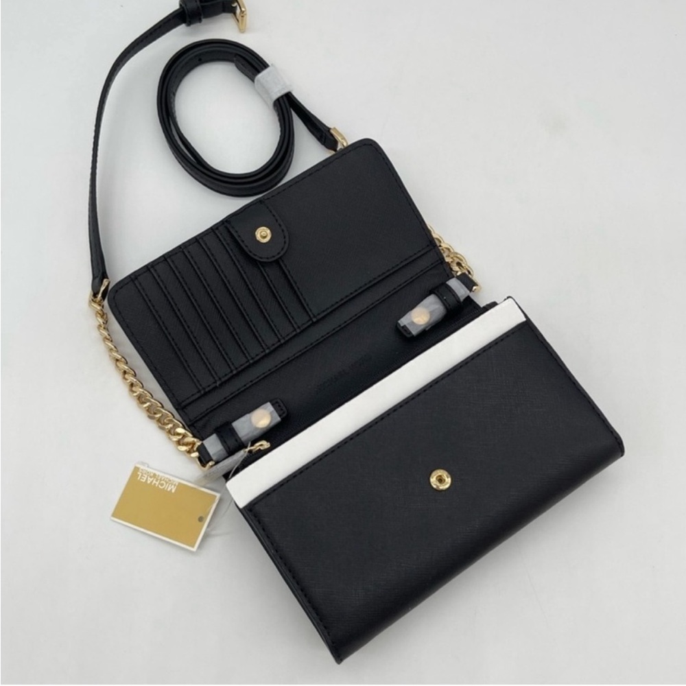 Michael Kors Black and Gold Phone Crossbody Bag - Picture 7 of 13